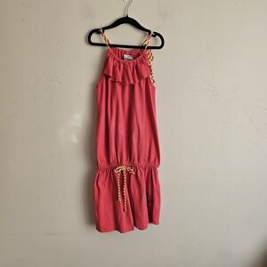Riviera Maya resort pink and yellow rope dress with elastic waistband KIDS L